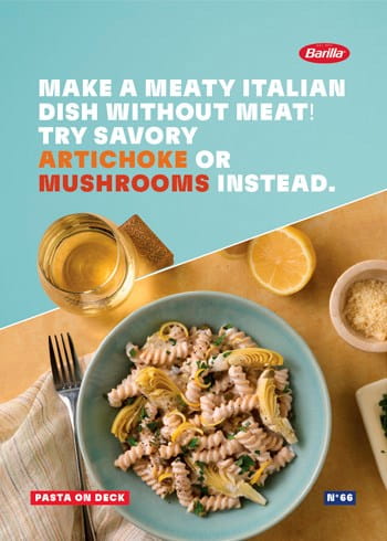 Make a meaty Italian dish without meat! Try savory artichoke or mushrooms instead.